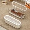 Multifunctional Tableware Storage Box - Clamshell Dust and Moisture Proof, Storage Case with Drain Tray, Kitchen Tableware Storage Rack