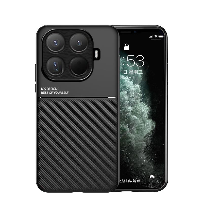 Non-Slip Texture Shockproof Phone Case For Xiaomi 15T Pro Soft TPU Frame PU Leather Magnetic Protective Back Cover Fundas