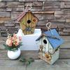 Decorazione Casetta per Uccelli da Appendere Legno Tetto Rosso Casetta per Uccelli da Appendere Decorativa Giardino Esterno