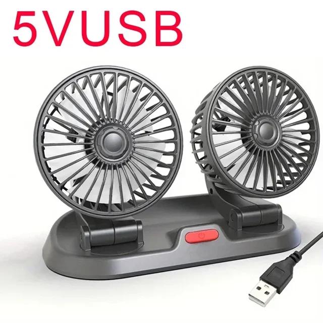 New Design 360° Rotating Three Heads Car Cooling Fans Portable Home Office Powerful Wind Speed All Vehicles Perfect Summer Days