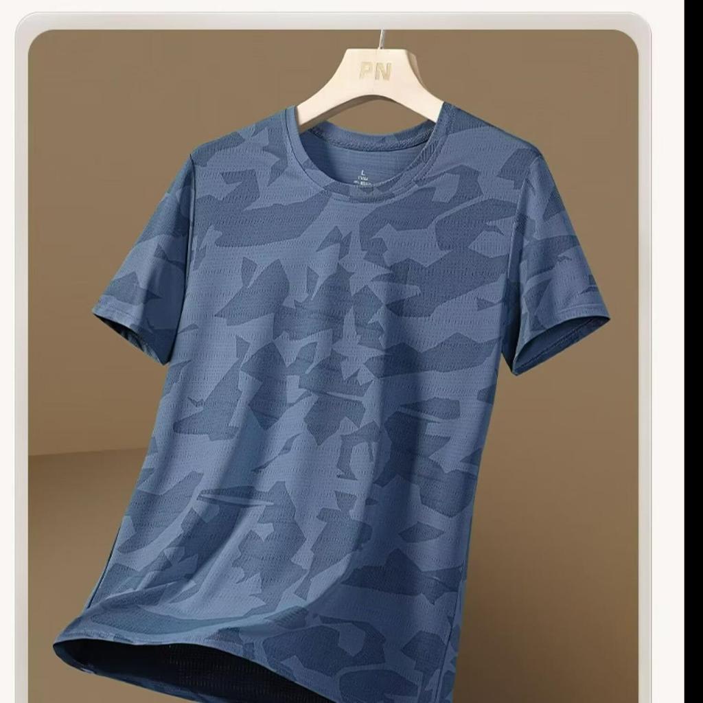 Men's Quick-Dry Camouflage Ice Silk T-Shirt - Summer Fashion Short Sleeve Sports Top