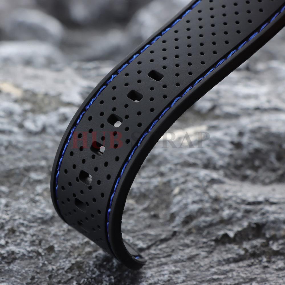 20mm 22mm Premium Silicone Watch Band Butterfly Buckle Waterproof Soft Rubber Strap Breathable Strap Replacement Universal Watch