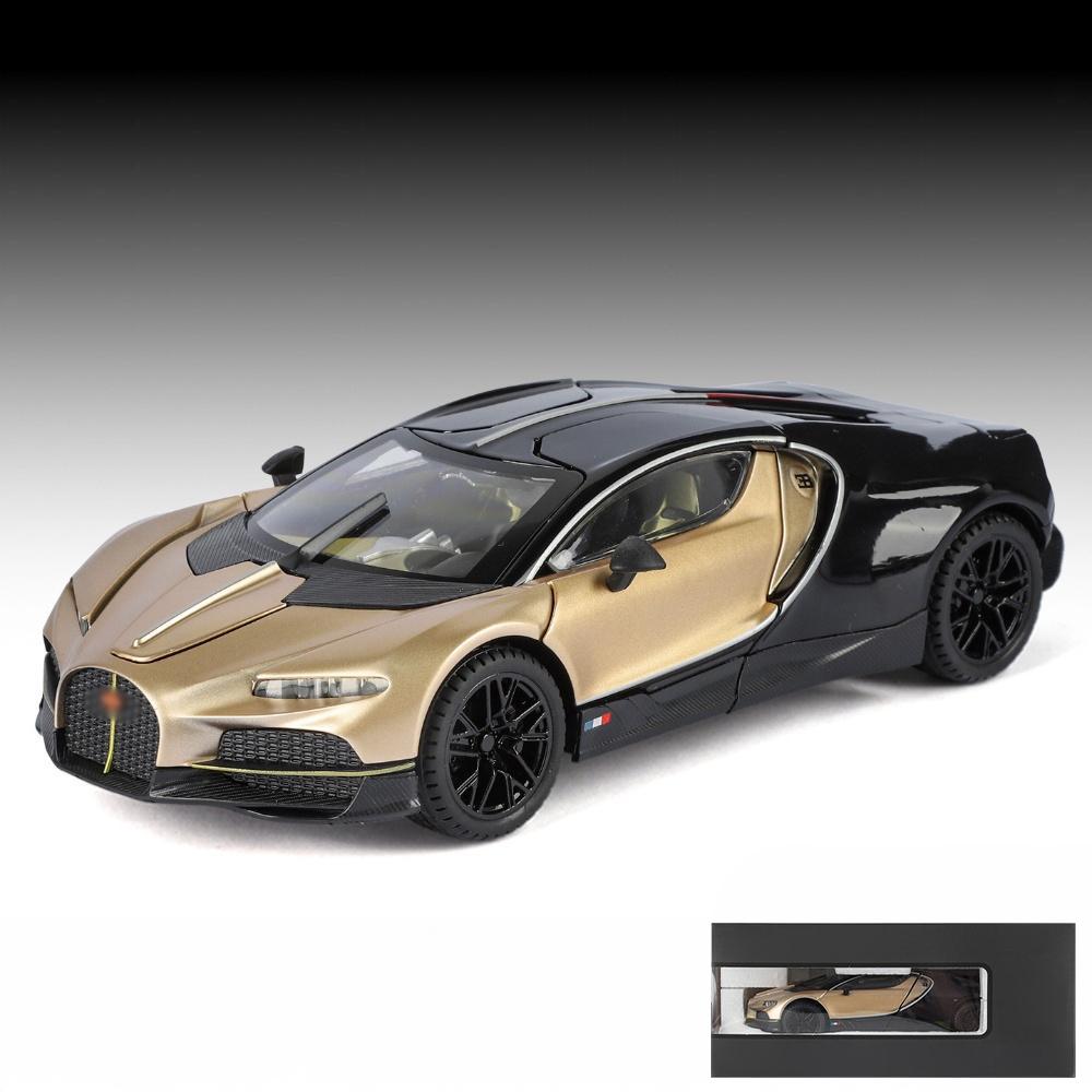 1:24 Tourbillon Supercar Toy Car Model Alloy Diecast Vehicle Miniature Sound & Light Pull Back Collection Gift Children Boy Kids