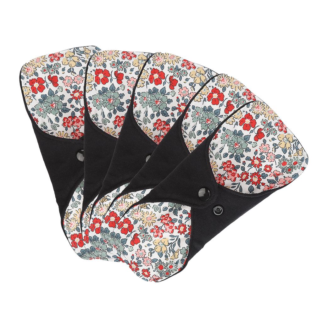 5Pcs Reusable Feminine Pads Washable Women Cotton Breathable Skin Friendly Hygiene Products S