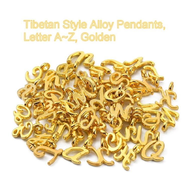 2 Set Alphabet Pendant A-Z Letter Charm for Jewelry Making and DIY Crafting