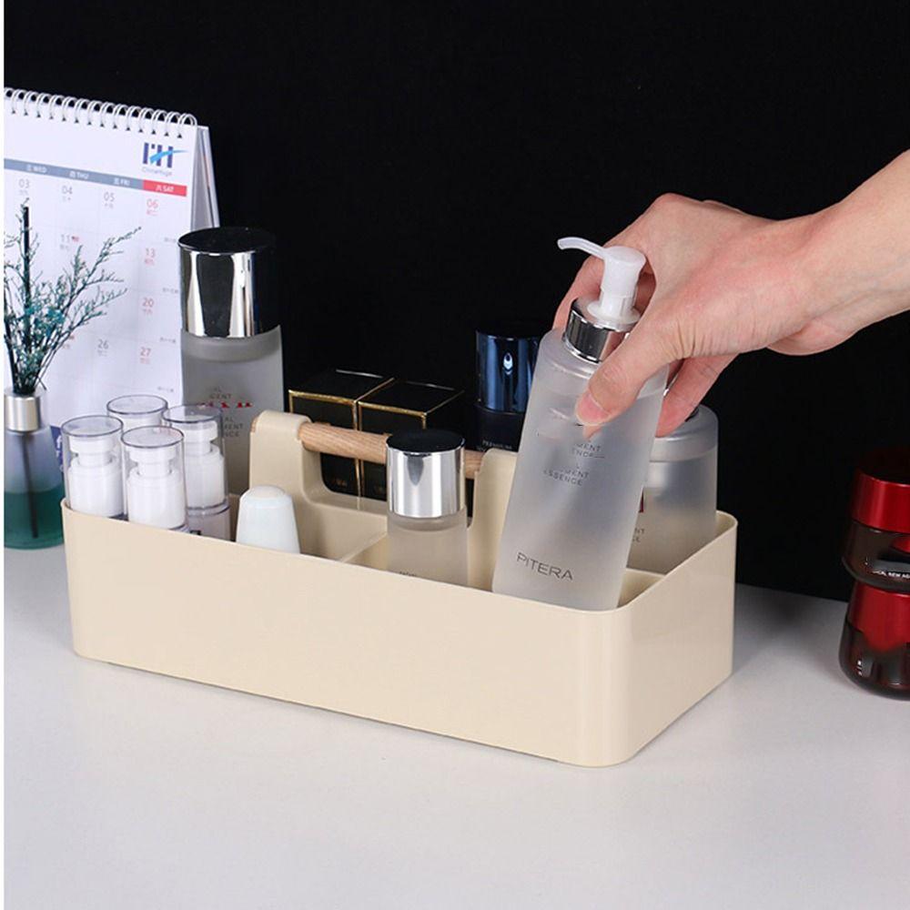 Plastic Stationery Finishing Box Multi-compartment Divided Baskets Desktop Storage Case  Makeup