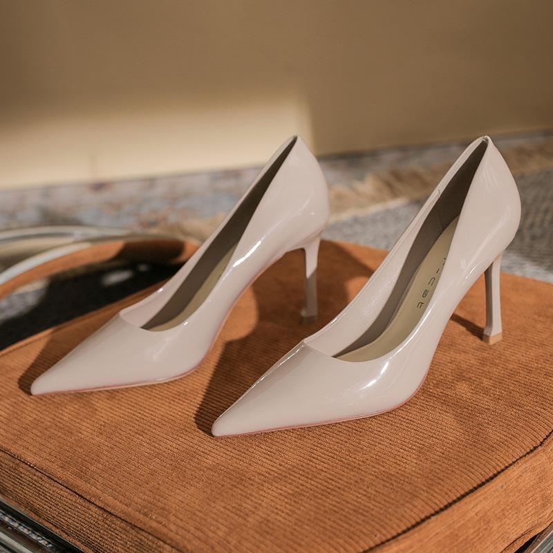fashion Shoes Pointed Toe Red Women Pumps Patent Leather High Heels Occupational Office Shoes Stiletto Female Heels Shoes