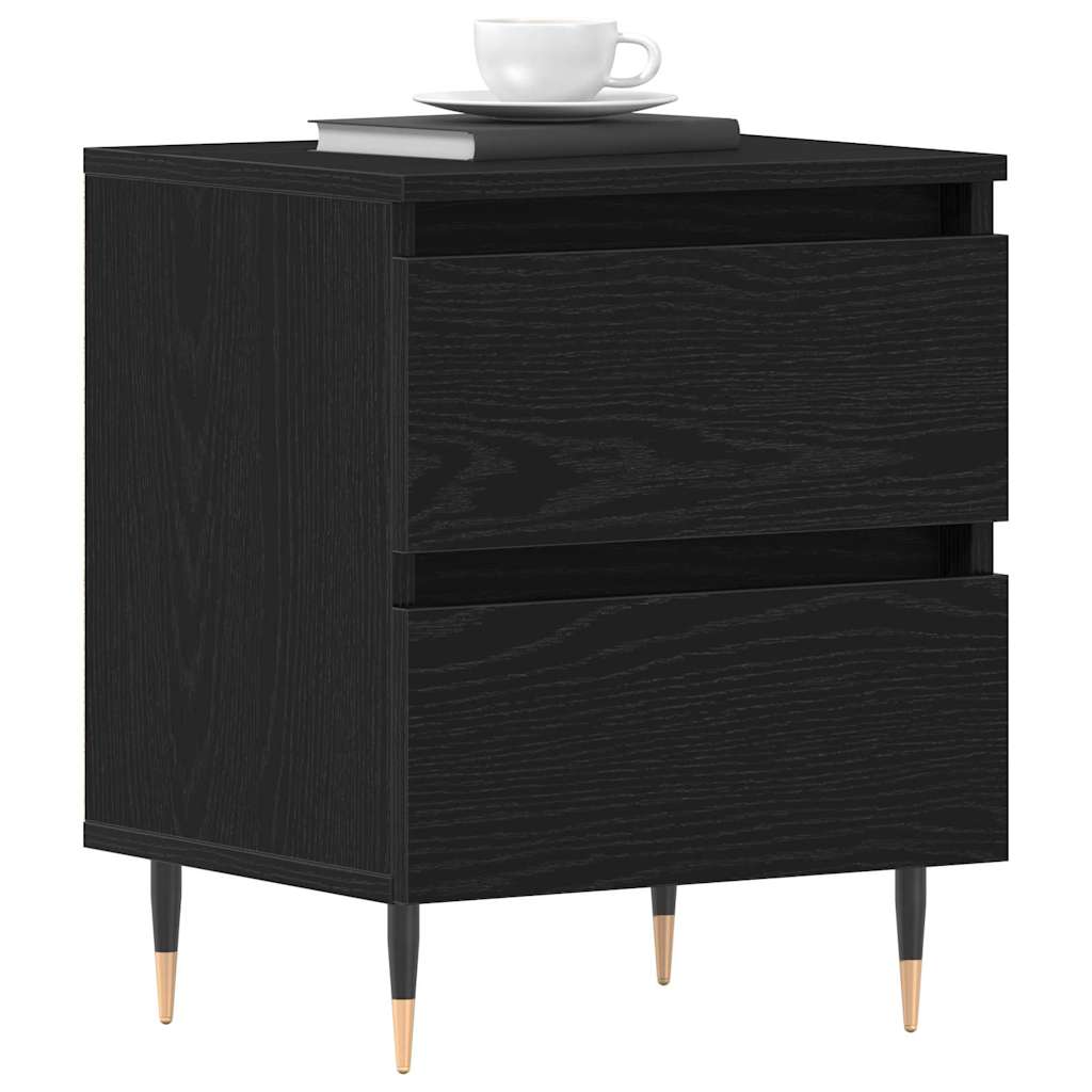 Nightstand Black Oak Effect 40 x 35 x 50 cm Engineered Wood