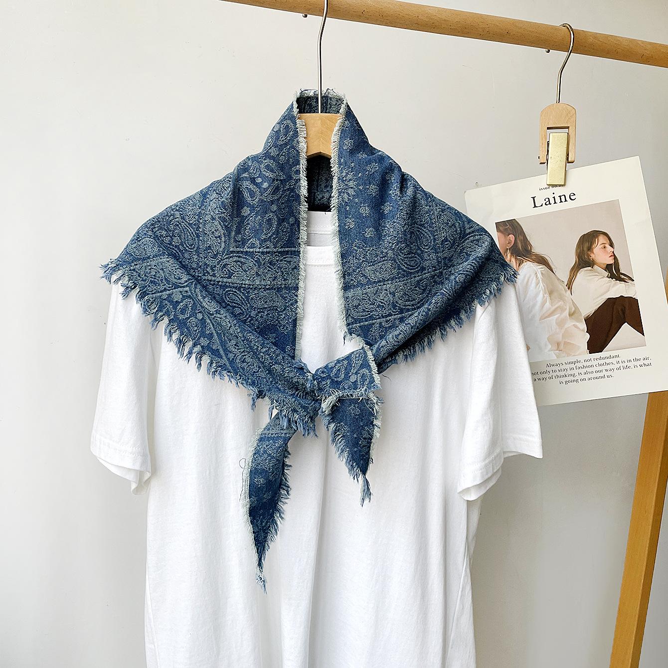 Fashion new trend cashew triangle scarf silk scarf printed silk scarf temperament versatile fashionable personality decorative shawl women 120*35