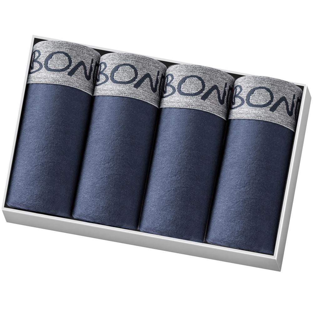 BONITOS 4 stk Ny herre trusepakke Bomullsundertøy for mann Boxershorts Sexy underbukser herre