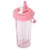 600ml Portable Two Straws Water Bottle Dual Use Drink Cup for Outdoor Travel Sport Geeen