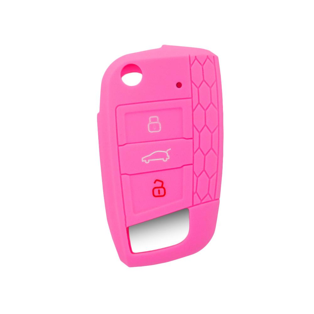 For Volkswagen GTI Folding 3-button Silicone Key Bag and New Passat Honeycomb Soft Rubber Car Remote Control Protective Cover