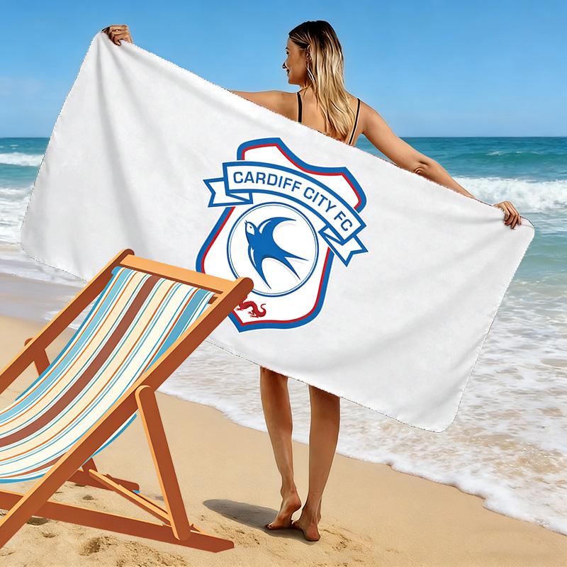 Cardiff City F.C Print Beach Towel, Large Soft Quick Dry Towel for Beach Camping Swimming