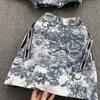 RUGOD Fashionable Temperament Suit Women's Tie-dye Printed Short Shirt High Waist A-line Skirt Western Style Two-piece Suit