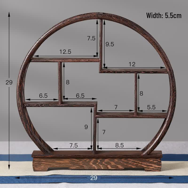 Solid Wood New Chinese Style Tea Set Display Shelf