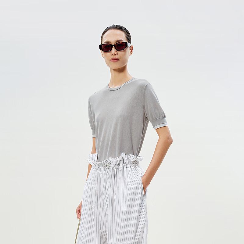 

LESS 2025 Summer Round Neck Short Sleeve Sweater S