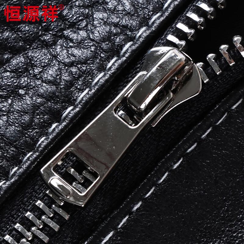 Hengyuanxiang Men's Hooded Genuine Leather Jacket