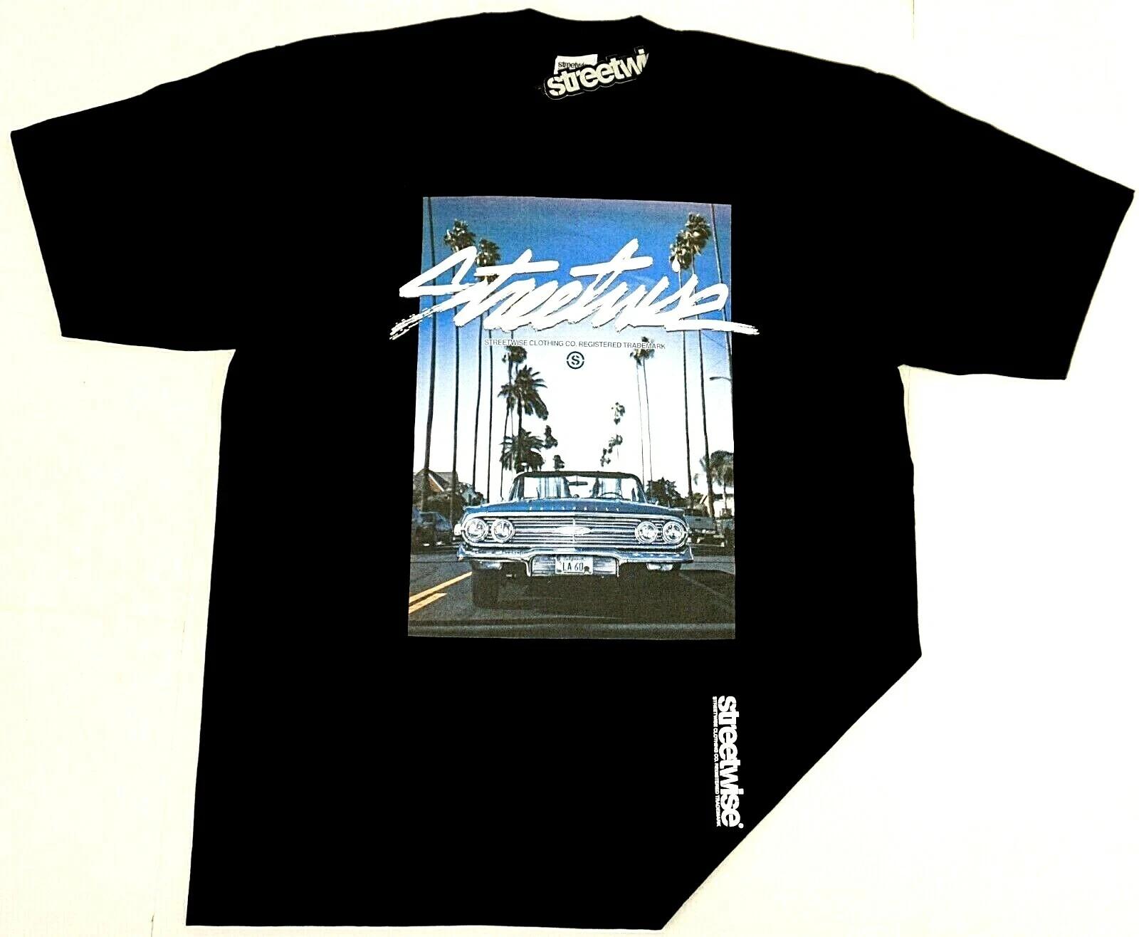 

STREETWISE DROPTOP T-shirt Urban Streetwear Tee Adult Men s Black New M