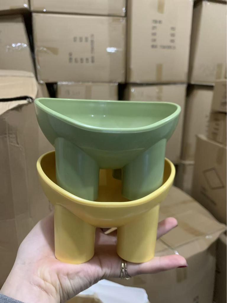 Pet Supplies Macaron Color Elephant Leg Bowl - Anti-Spill Slanted Mouth Cat Bowl with Neck Protection.