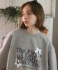 BONIEE [Fleece Line Option] Memories Flower Flower Graphic Logo Graphic Oversized Sweatshirt Gray