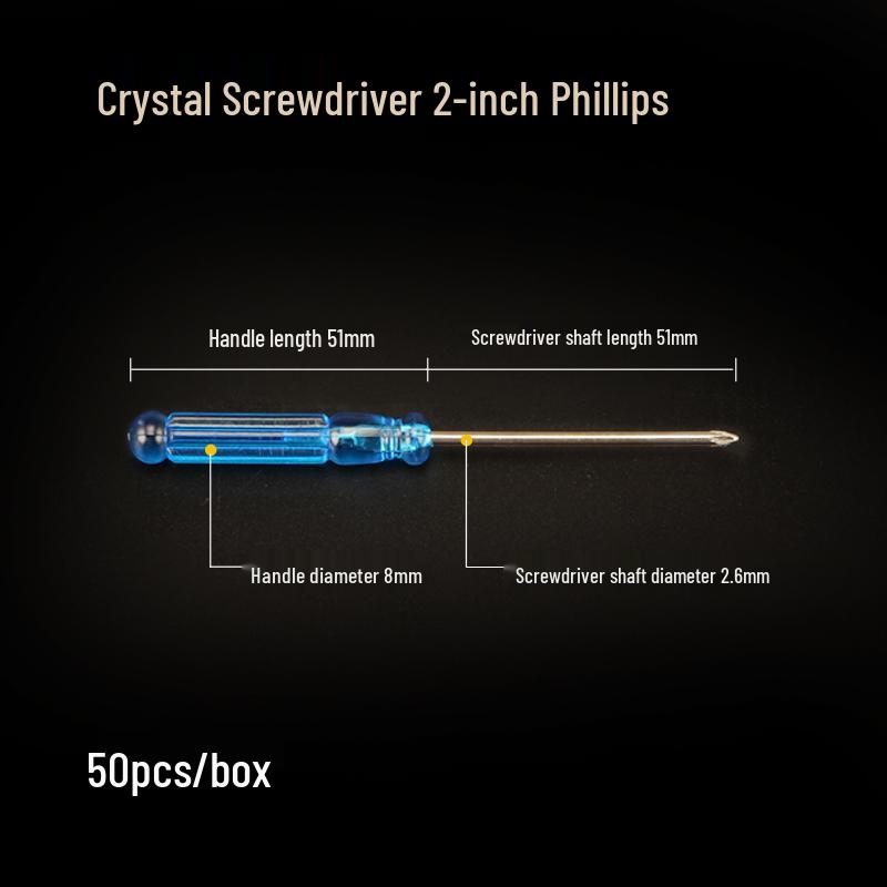 Compact Multi-functional Crystal Screwdriver Set for Phone & Computer Repair - Includes Phillips and Flathead.