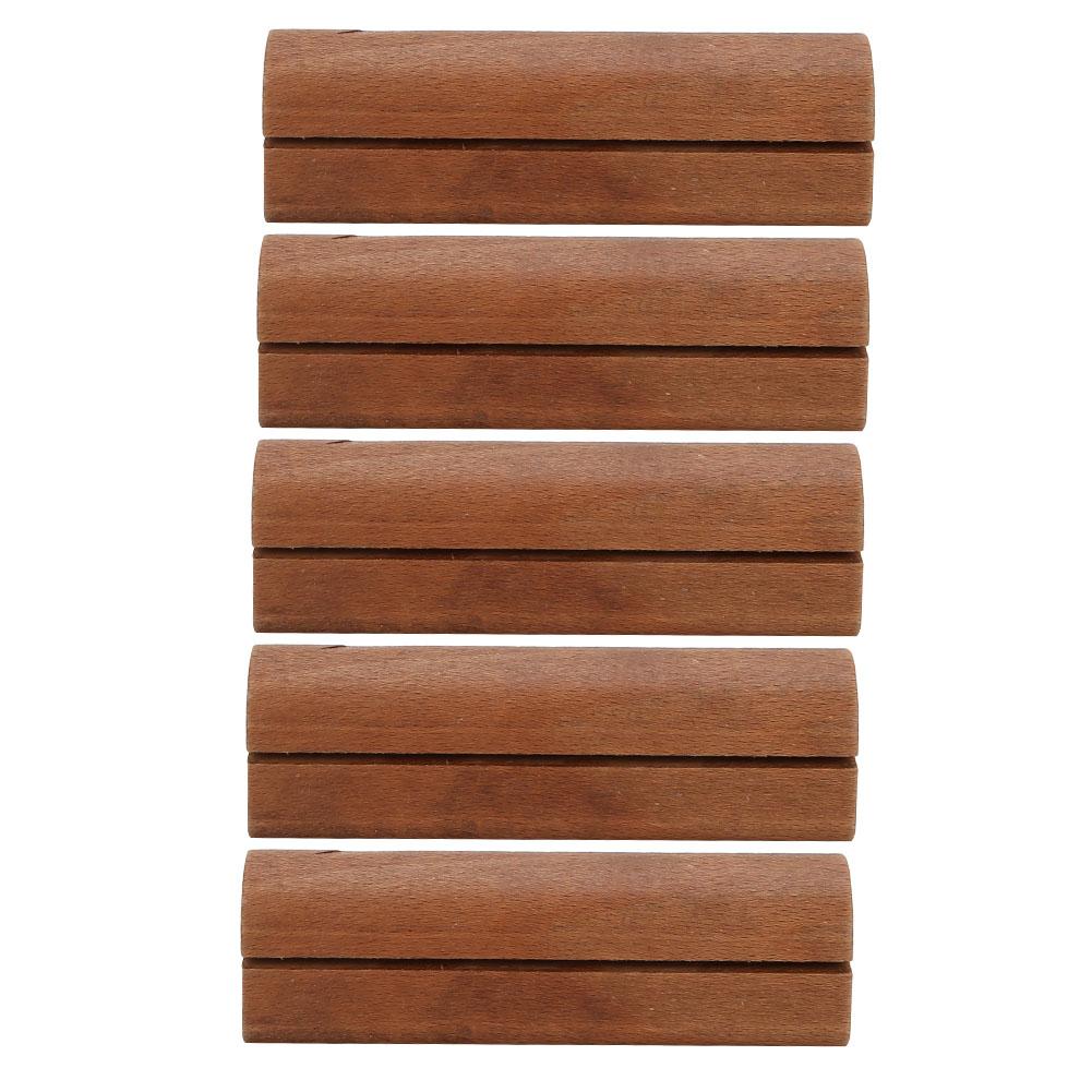 5 st Trä visitkortshållare Fotoställ Anteckningsklämma Inskrivningsmaterial(Ljus färg )