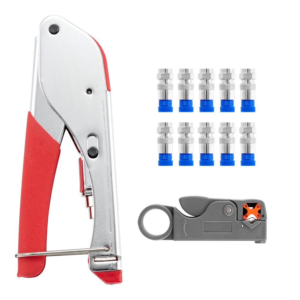 

Набор инструментов для обжима и зачистки коаксиального кабеля Aximan RG59/6 с плоскогубцами для F-коннекторов