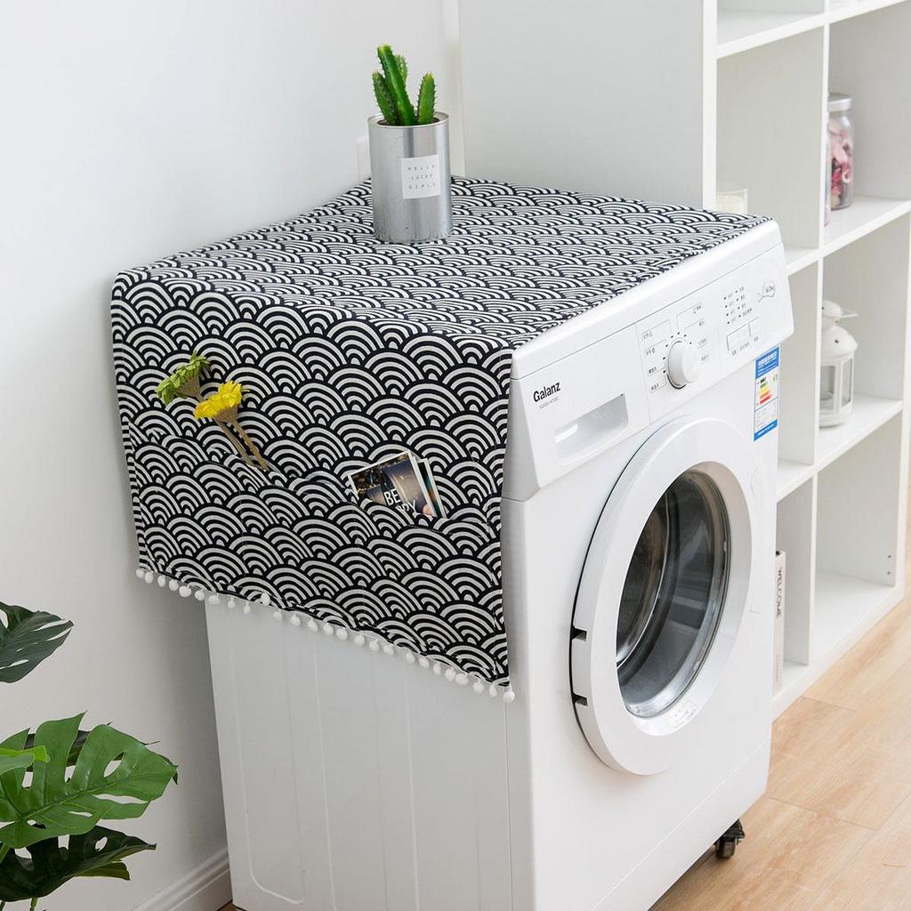 Blue Bohemian Geometric Fridge and Washer Cover - Ethnic Style