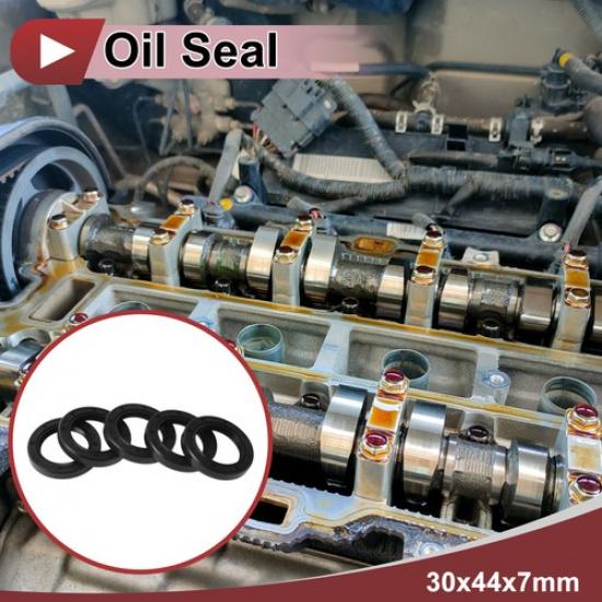 Rotary Shaft Seal Oil Seal Nitrile 70 Durometer Rubber 30x44x7mm Black 5 Pcs