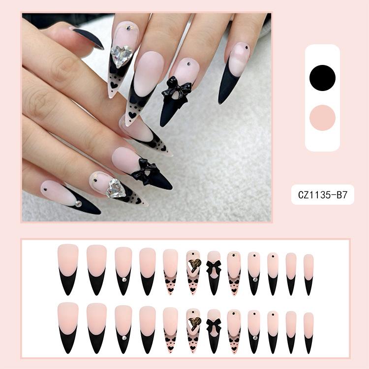 French Rhinestone Handmade Press-On Nail Tips