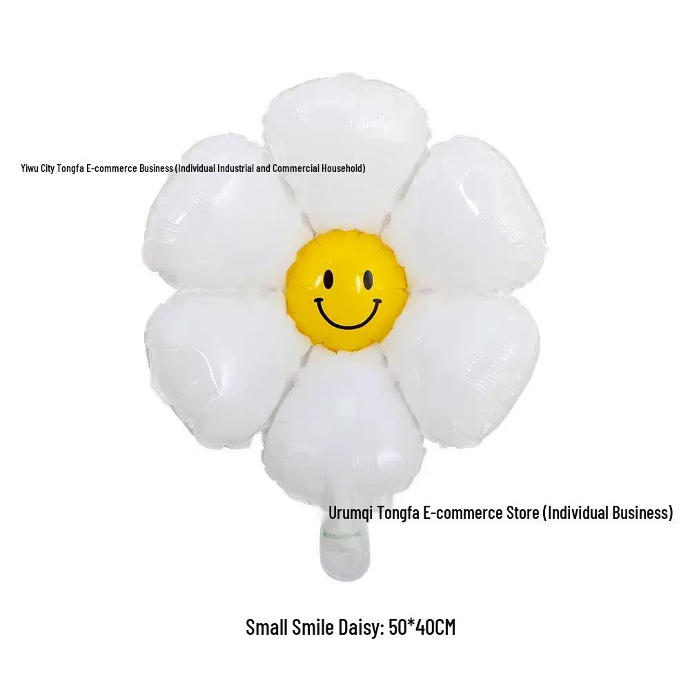 Matte Irregular Daisy Smiley Sunflower Balloon for Birthday Party & Outdoor Decor
