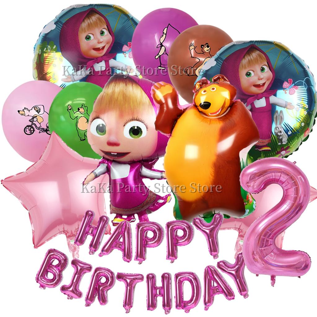 Dívka a medvěd Narozeninová sada Party dekorace Narozeninové talíře Ubrus Ubrousky Dárková taška Oslava pro miminko Party drobnosti Potřeby