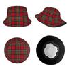 Strand Tartan Clan Stewart Rutete Svart Rød Rute Bøttehatt Stil Unisex Solhatt Panama Hatt Sammenleggbar Fiske Fiskerhatt