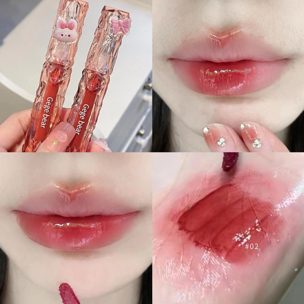 Crystal Clear Diamond Mirror Lip Glaze, Watery Whitening, Not Easy To Stick To the Cup, Affordable Autumn and Winter Red and Brown Lipstick