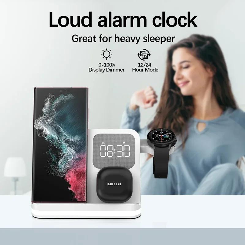 6 In 1 Wireless Charger Stand For iPhone Samsung S23 S22 Ultra Note Fold Galaxy Watch 5 4 Active Buds Fast Charging Dock Station