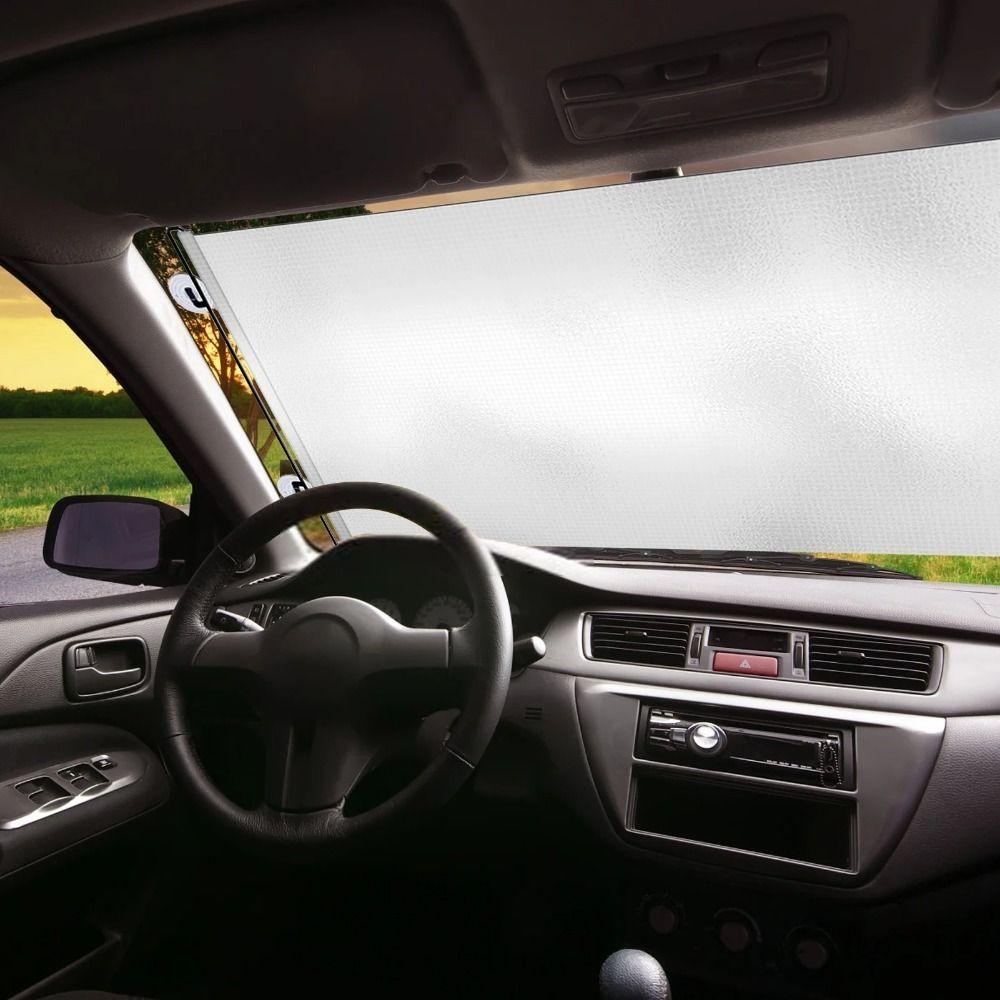 Retractable Car Side Window Sun-Shade Universal Aluminium Film Sunshade Roller Blinds Cars Windscreen Sunshade Auto Truck