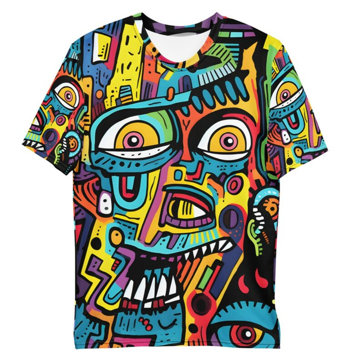 

Colorful Cool Abstract Art Graphic T Shirts Hip Hop Street Style 3D Printed Tees Summer Men Personality Round Short Sleeves XS