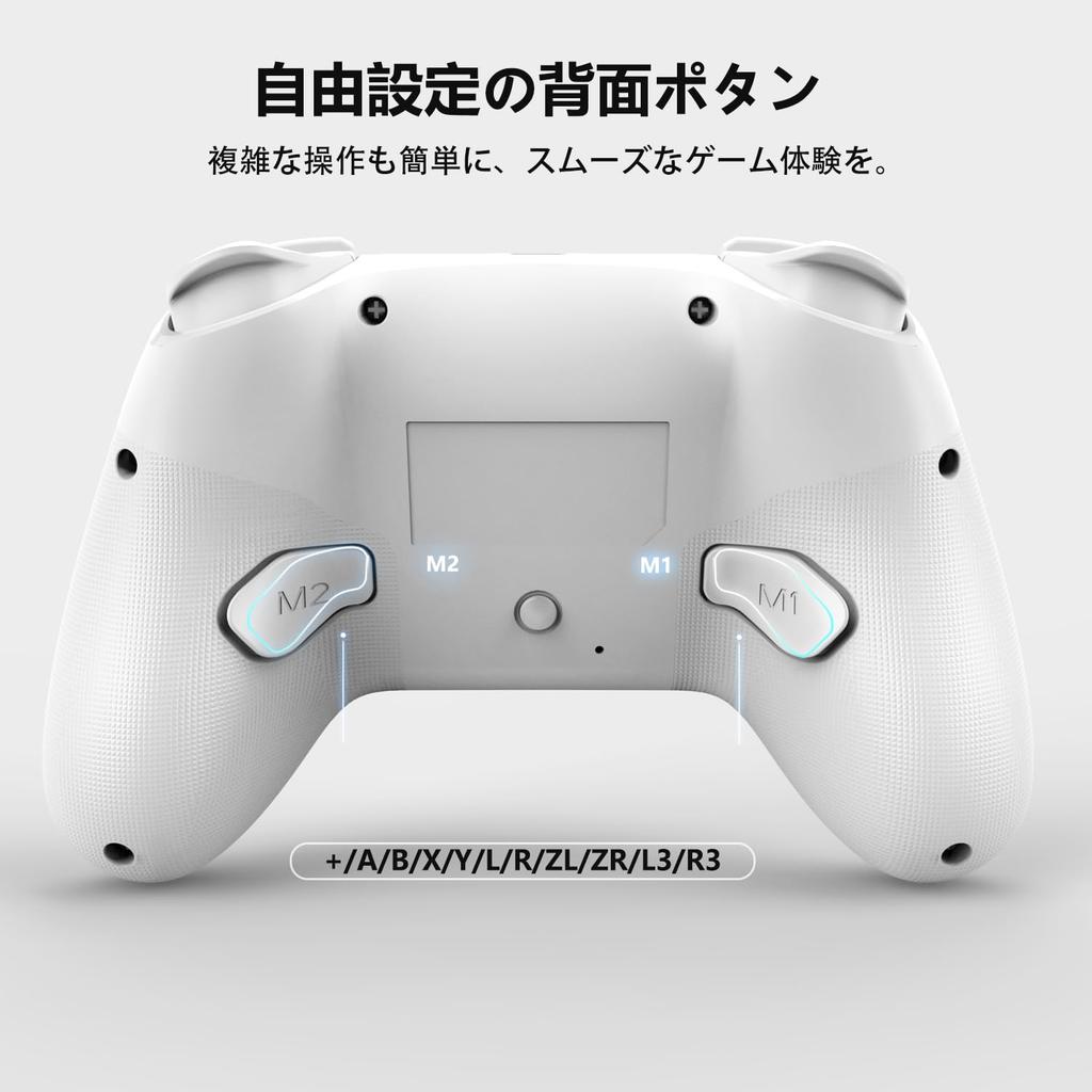 Switch Controller with Rear Macro Bluetooth Gyro RGB 1000mAh HD Compatible with Switch and Japanese Instruction Manual PeriphX Switch Pro Fully Sleek