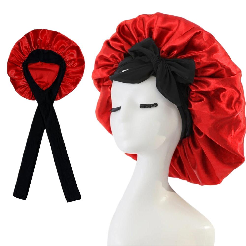 Satin Bonnet Silk Bonnet Adjustable Bonne For Sleeping Hair Bonnet With Tie Band Bonnets For Women Men