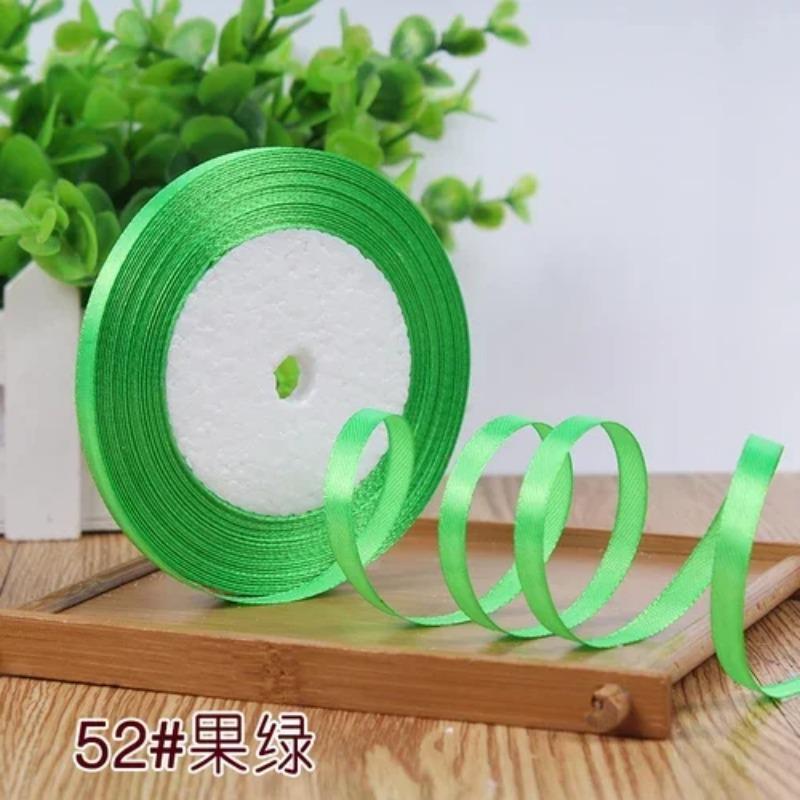 

25 ярдов 6 мм шелковых атласных лент для поделок, бантов, подарочной упаковки ручной работы, вечеринок, рождественских свадеб, декоративных искусственных аксессуаров 6mm Satin ribbon