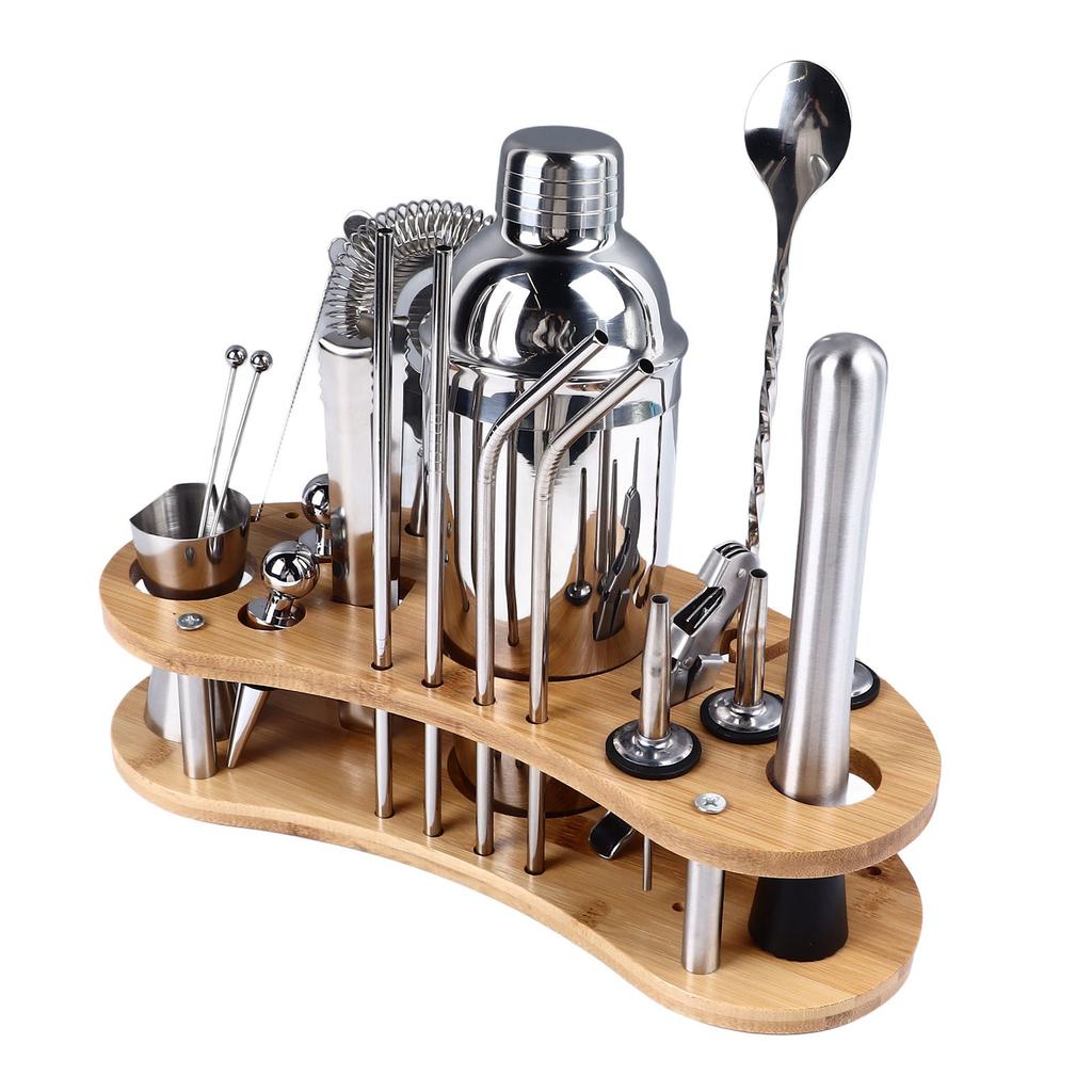 20Pcs Cocktail Shaker Set Edelstahl Vielseitig Stilvolle Look Professionelle Gemischt Getränk Cocktail