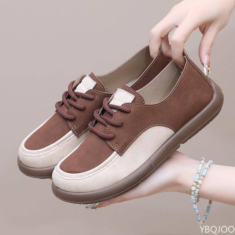 2025 New Women's Shoes Color Blocking Versatile Casual Breathable Women's Shoes Soft Sole Wear-resistant Anti Slip Single Shoe