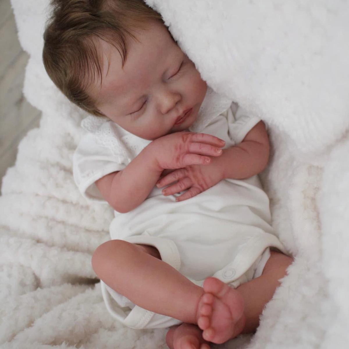 NPK 45 см спящий реборн для новорожденных очень мягкая тканевая кукла мягкая игрушка — фото 5