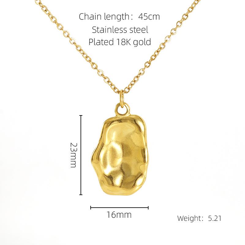 

2023 Роскошное европейское/американское ожерелье унисекс из нержавеющей стали с нерегулярным дизайном 18K золотой