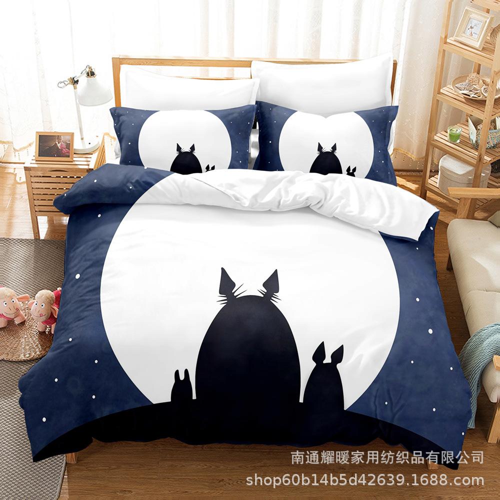 3D Digital Printing Bedding Four-Piece Set Three-Piece Set Chinchilla Bed Sheet Quilt Pillow