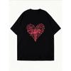 Women Casual T-Shirt White Heart Cross Faith Jesus Love God Religious Christian Design For Daily Wear Church Outfits