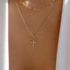 Stacked sunflower pendant, retro multi-layer necklace, niche high-end cross, love collarbone chain