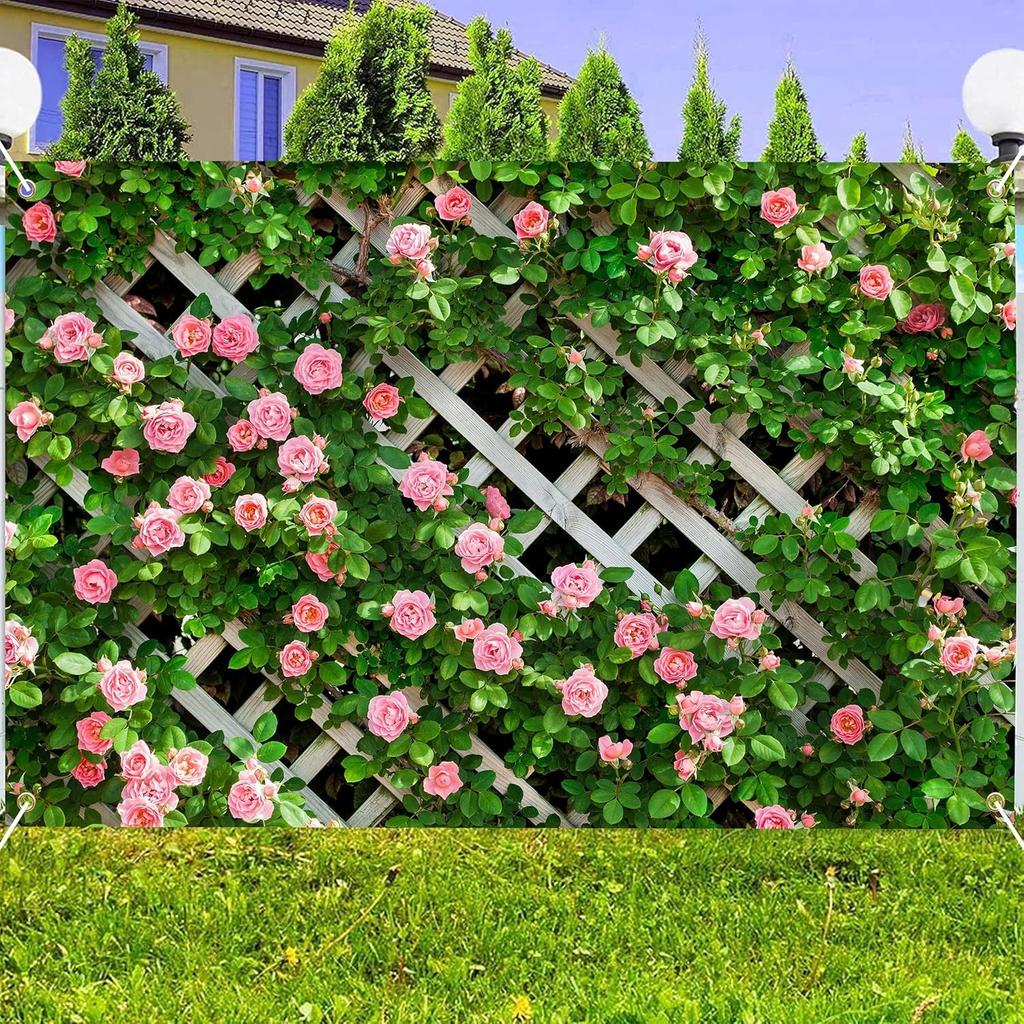 Spring Flowers Photography Backdrops Green Leaf Fence Wedding Bridal Baby Shower Birthday Photo Studio Background Props Decor