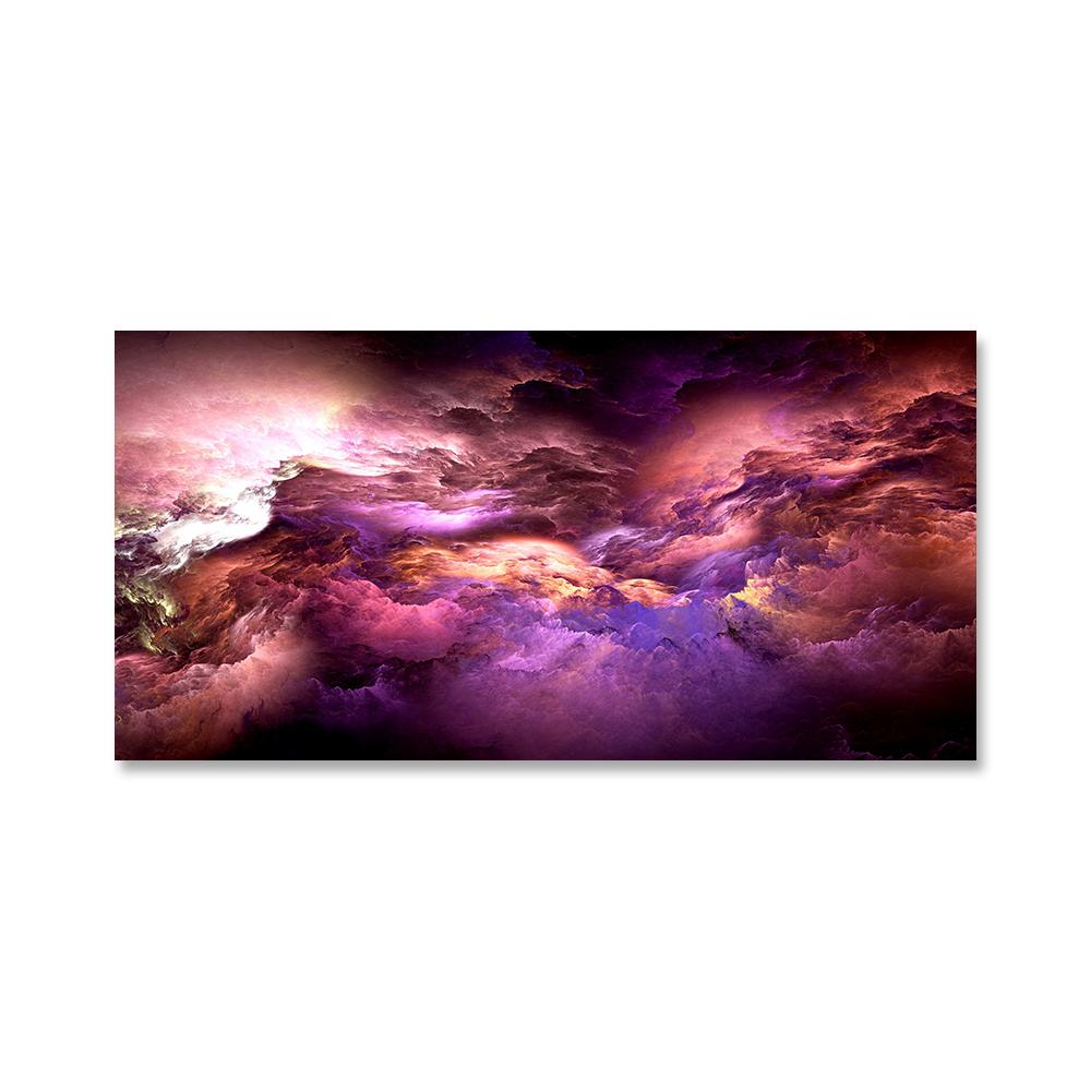Abstract Colorful Clouds Canvas Painting Golden Purple Light Posters and Prints Wall Pictures For Living Room Decoration Cuadros