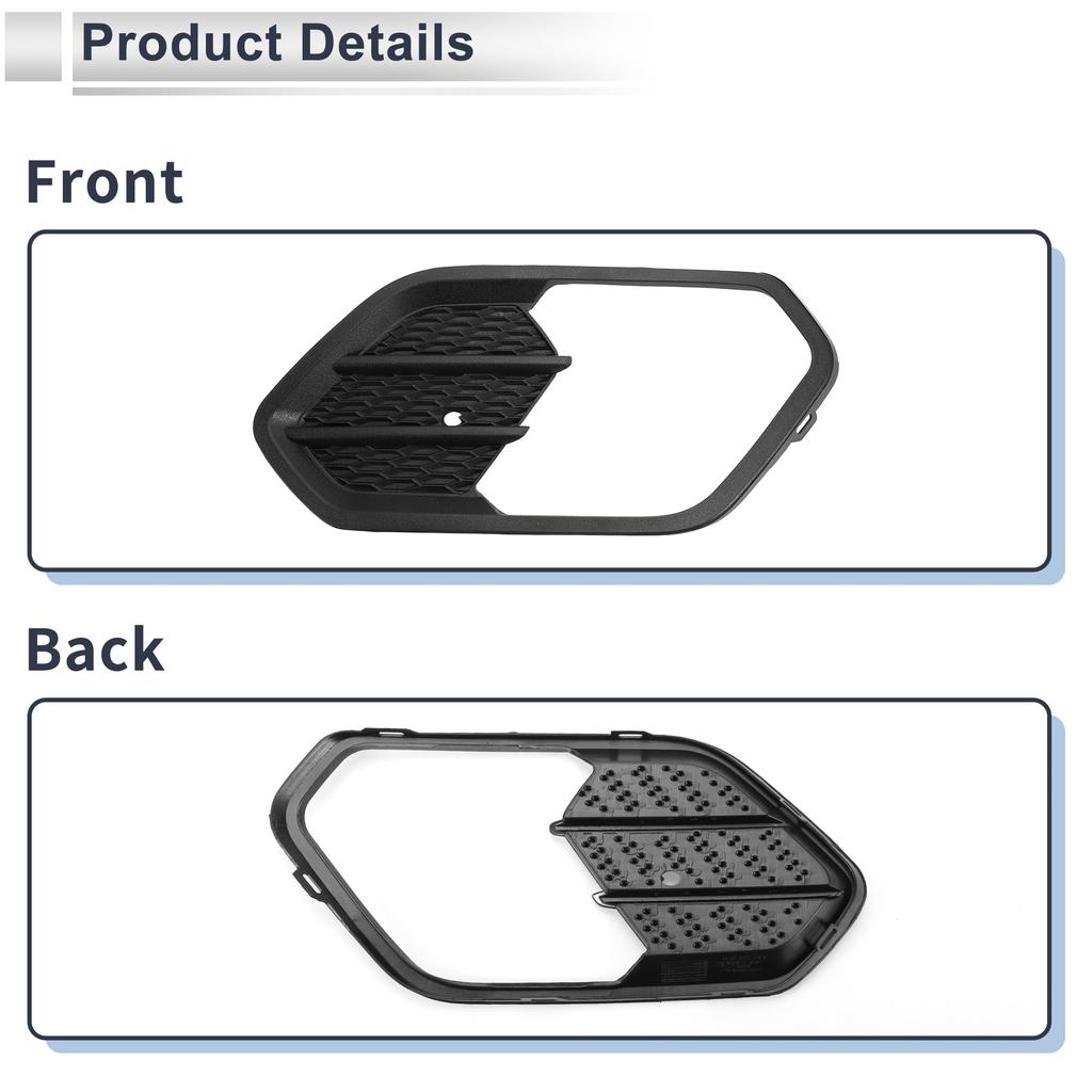 RATCHROLL Front Fog Light Grille with Front Lower Bumper Fog Light Cover Insert for Ford Escape Part Number 1 Piece 2017-2018, GV4517K946AB5YZ9, ABS,